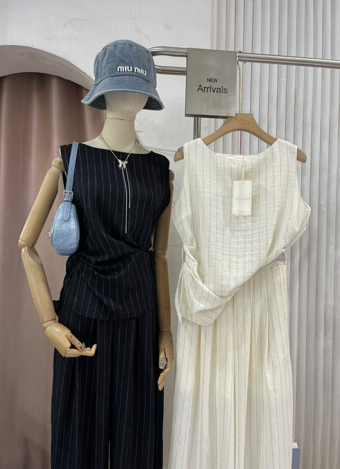 Two Piece Sleeveless Shirt with Trouser